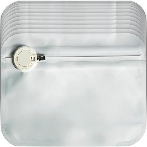 100 bolsas de salida de 8 x 6 x 2 pulgadas – Bolsa de salida blanca resellable con cierre de cremallera – Bolsa hermética gigante con cierre de