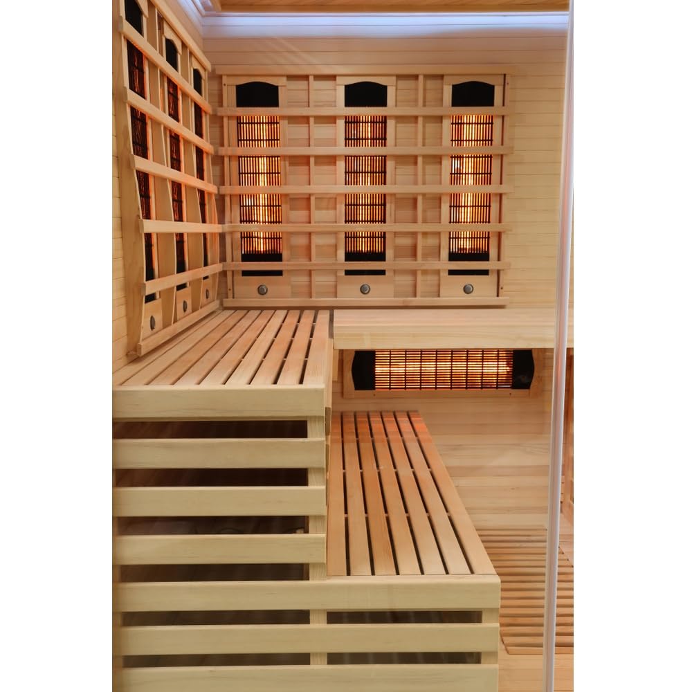 Bagno Italia Sauna 4 places infrarouge 150 x 150 cm full spectrum avec lumières LED et radio