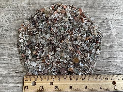 Image of GAF TREASURES 2 oz Lot Natural Semi Tumbled Gemstone Chips, Crushed Mini Crystals, Undrilled Crystal Chips (Rutilated Quartz Mixed)