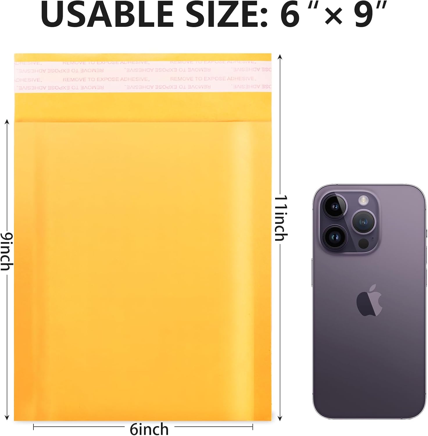 Kraft Bubble Mailers 6x10 Inch 50Pack Yellow Self-Seal Padded Envelopes Bubble Opaque Padded Mailers Shipping Bags for Small Businesses to Package and Mail Jewelry, Electronic Products - Image 2