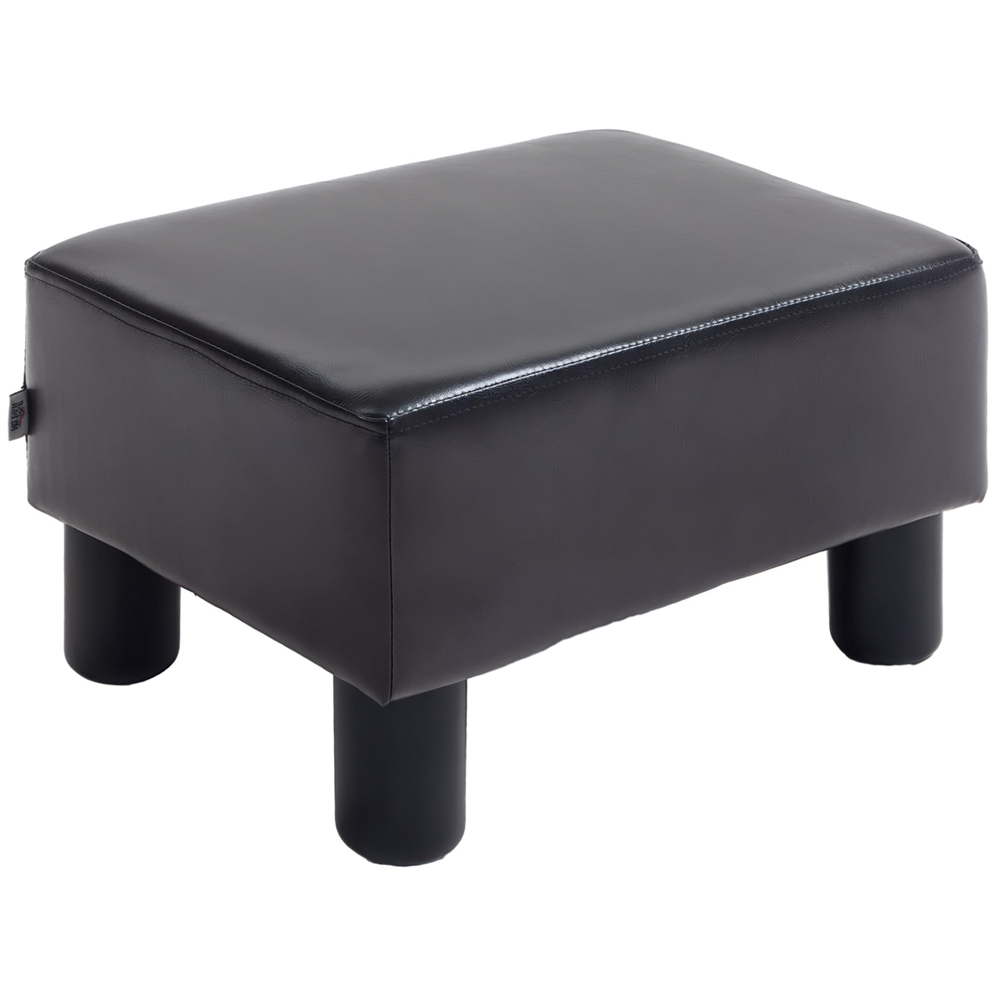HOMCOM Sitzhocker Hocker mit Kunstleder Moderner Fußhocker Kunstlederhocker Ottomane für Schlafzimmer, Wohnzimmer, Braun