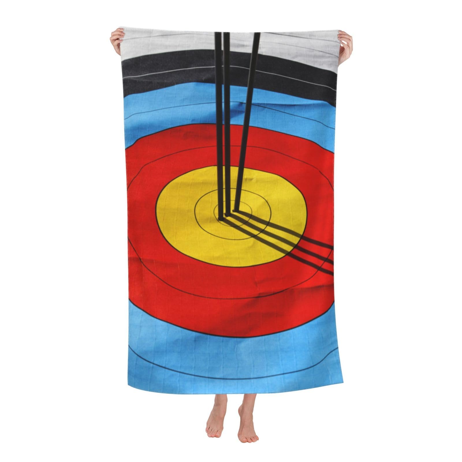 HKHEHOP Fun Archery Pattern Cool Beach Towel Quick Dry Microfiber Bath Towels for Bathroom Soft Sand Free Beach Towels Summer Essentials Travel Swimming Decor Gifts for Men Boys