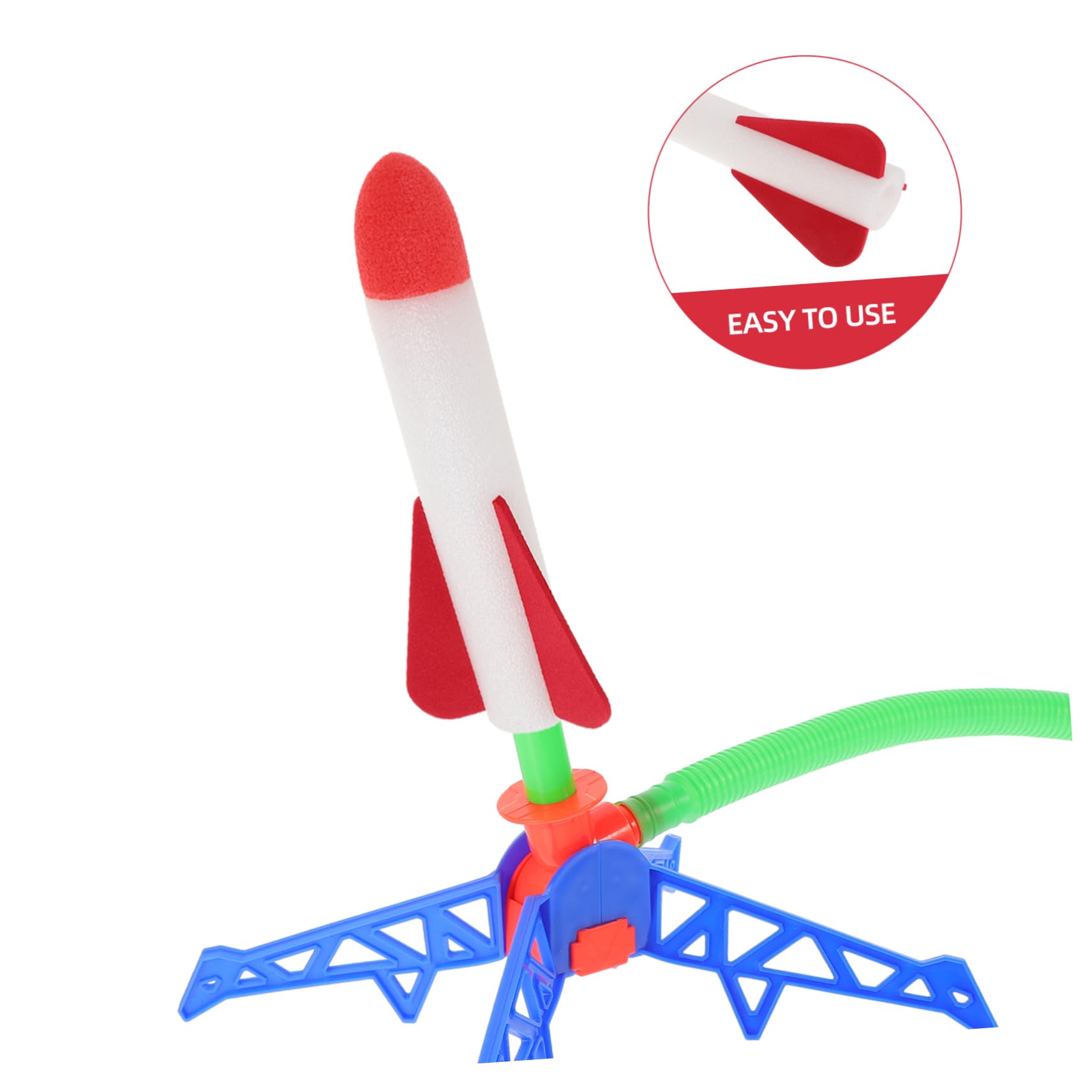 TOYANDONA Lance-Roquettes À Pédale avec 6 Fusées en Mousse Lumineuses Jouet De Plein Air Mixte pour Enfants Fêtes Foraines Et Anniversaires