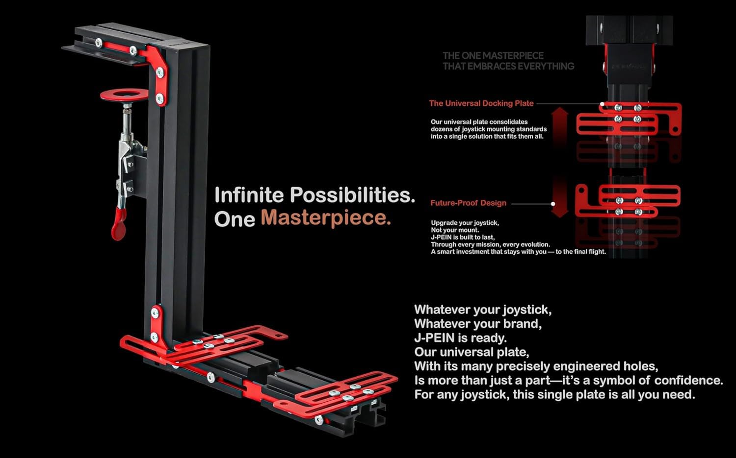 J-Pein The Steel Soporte de Escritorio para Sistemas Joystick, acelerador y hotas. Soporta totalmente Casi Todos Los dispositivos de control de la Tarjeta SIM de vuelo. (No incluido)