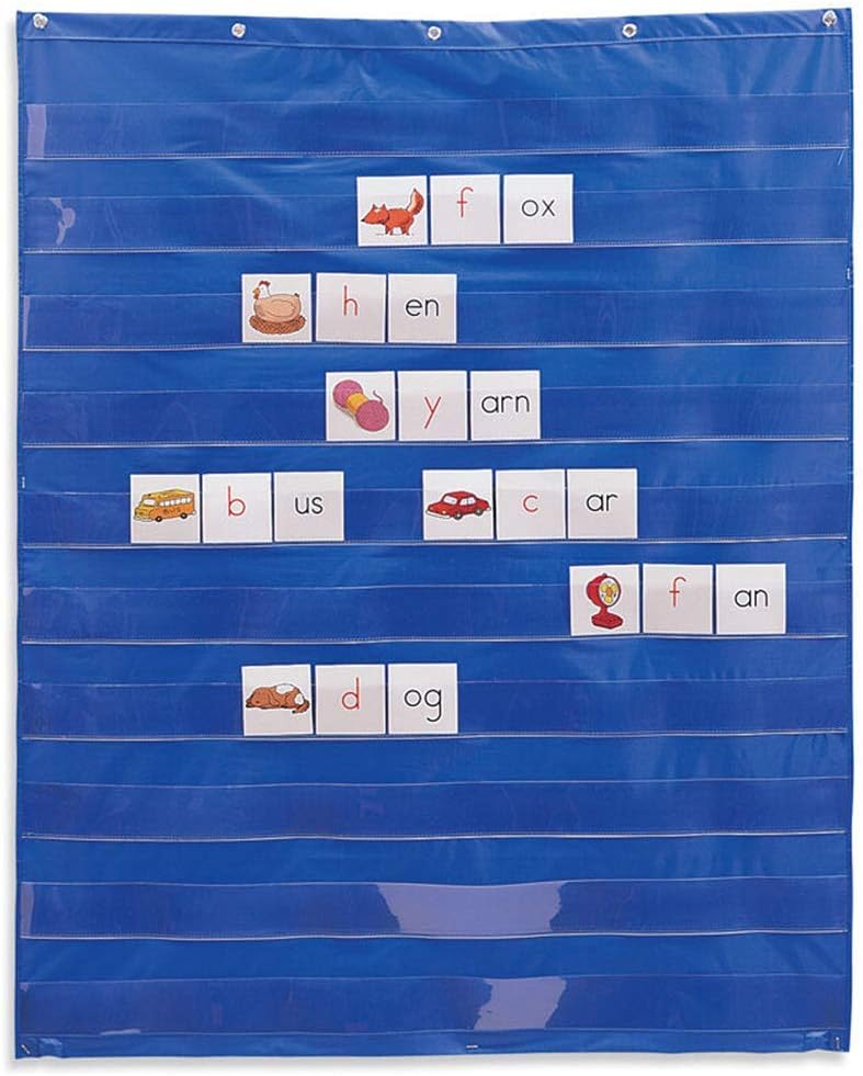 Pocket Chart 10 Pocket Home Teaching Scheduling Standard Space Saving Transparent Learning Resources Organization Classroom Display Insert Card