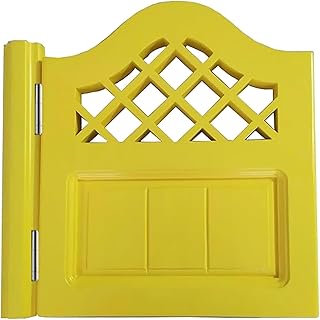 HMHOOXU Puertas Individuales Amarillas for Cocina y baño, Puerta divisoria de café con bisagras, Madera Maciza(W 85cm (33 1/2"))