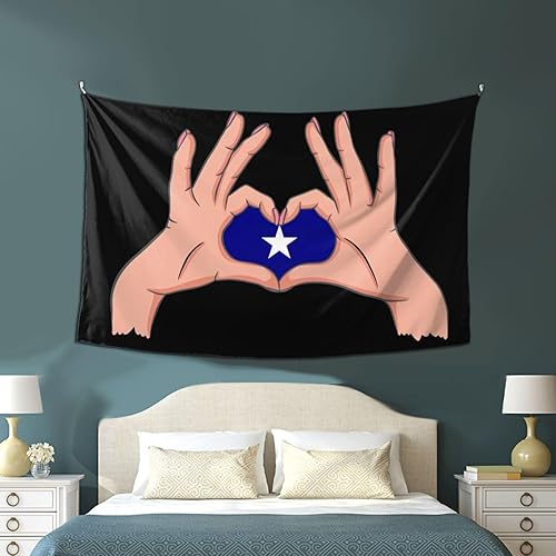Miniatura 4 de LIFANGMI Holding A Heart Bonnie Blue Flag Tapestry Wall Hanging 60x40 Inch Bedroom Living Room Dormitory Home Decoration Wall Tapestry