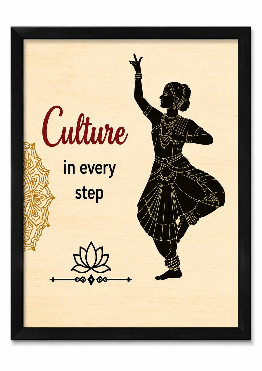 Bharatanatyam Wall Art Frame – Culture in Every Step | A4 Size (21 x 29.7 cm) Framed Poster | Indian Classical Dance Wall Decor | Premium Home & Office Decoration-picture-19