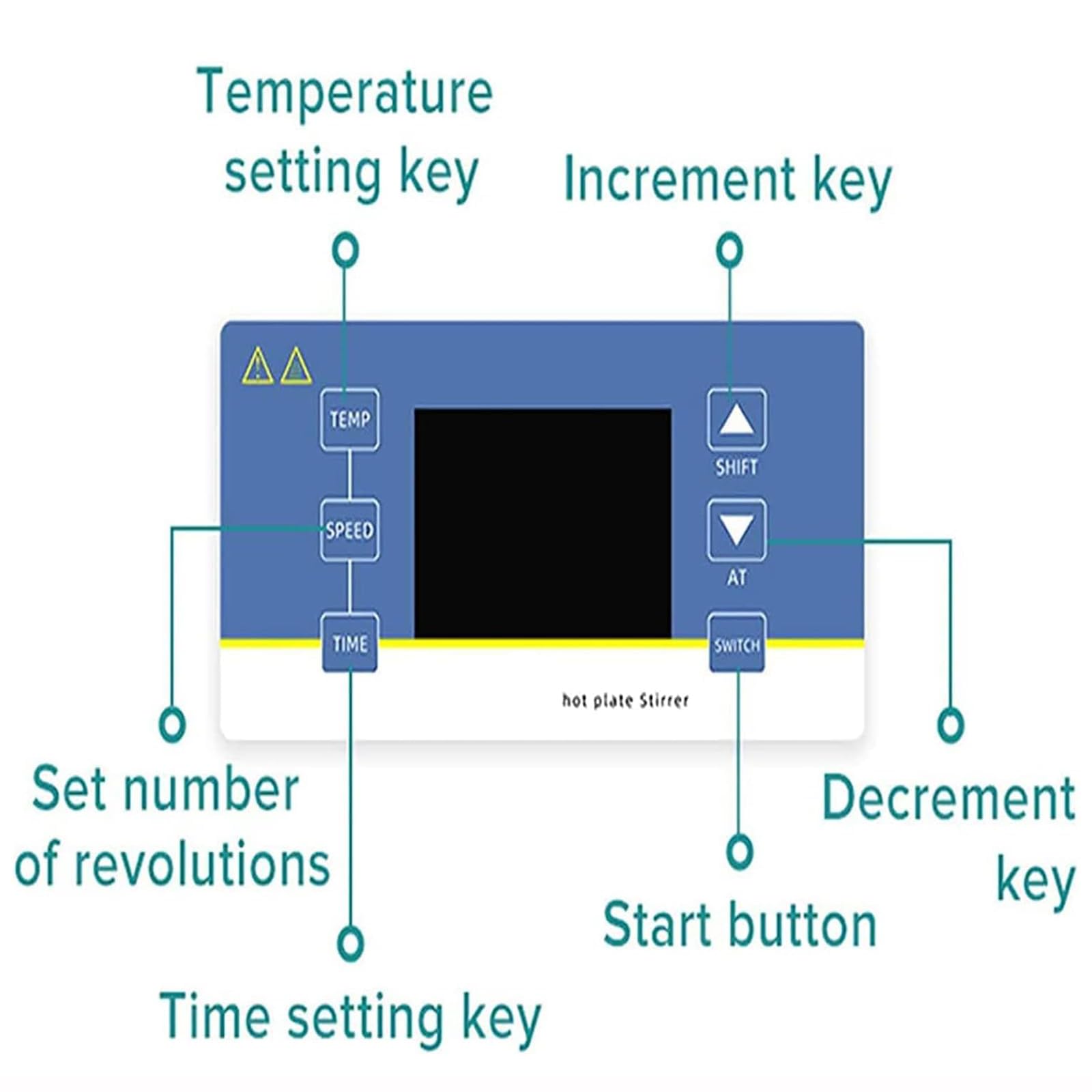 Agitador magnético, placa digital de 5 litros con pantalla LED, sonda de temperatura, velocidad ajustable 200-2000 rpm para uso en laboratorio