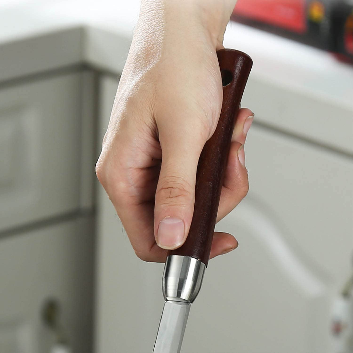 Spatola in Silicone Cucchiaio Solid Turner Pentole Antiaderenti Resistenti al Calore Manico in Legno Utensili da Cucina Set per Cucinare Cottura Saltata in Padella