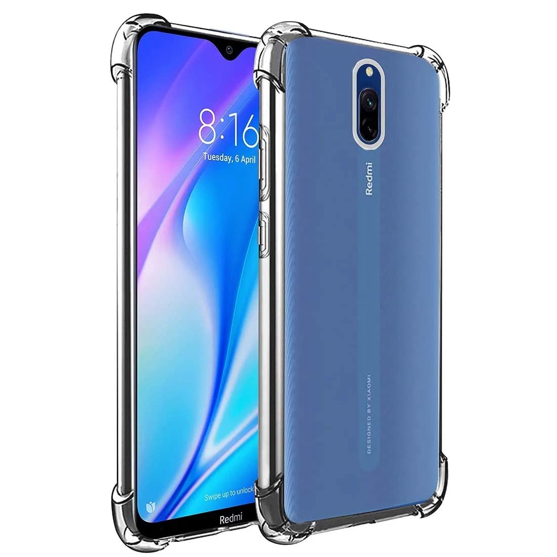 JGD Products Shock Proof Protective Soft Back Case Cover for Redmi 8A Dual (2020) (Transparent) Bumper Corners with Air Cushion Technology