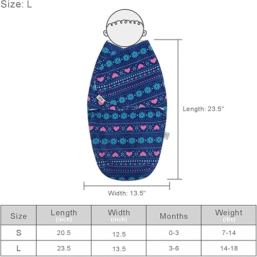 Miniatura 4 de BlueSnail Manta para bebé, suave y cómoda, manta de recepción fácil de envolver para recién nacido, adecuada para 0-33-6 meses (corazón de amor, 0-3