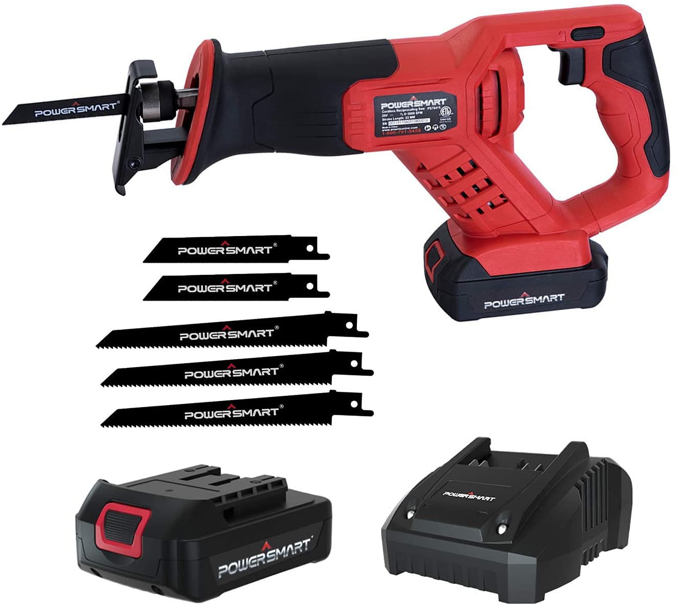 PowerSmart Reciprocating Saw Cordless, Variable Speed Battery Operated
