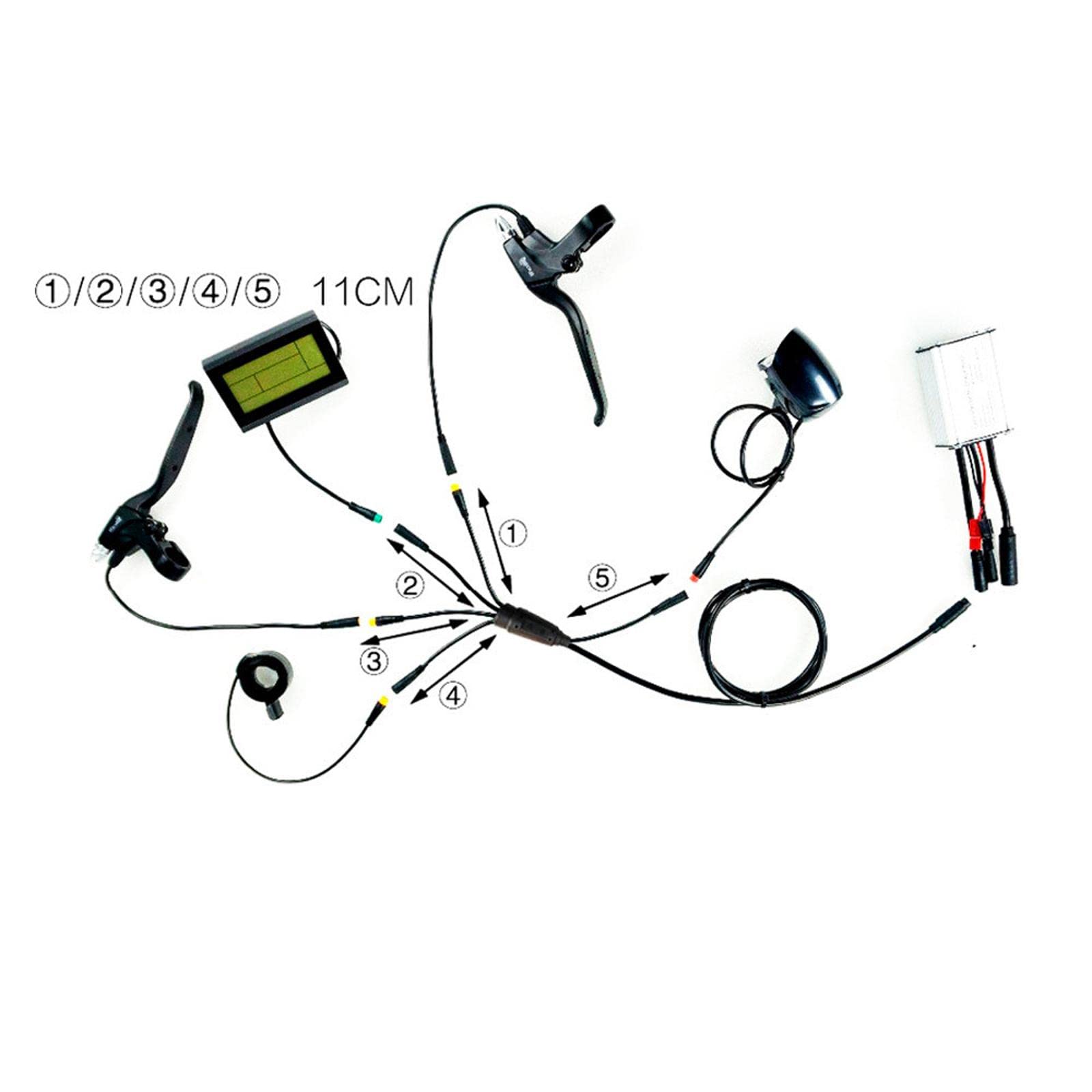 Amazon | 1対5防水ケーブル 電動自転車 KTコントローラー用E