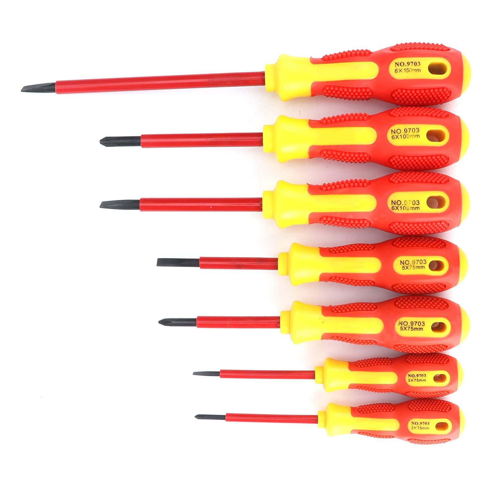 Set di cacciaviti isolati Manici ergonomici magnetici professionali per manutenzione elettricisti Installazione di elettricità e acqua Kit da 7 pezzi in acciaio al cromo vanadio