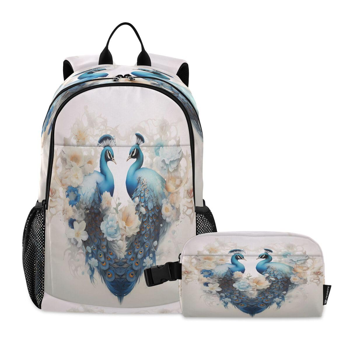 Sac à dos paon bleu Mnsruu ergonomique et imperméable pour l'école
