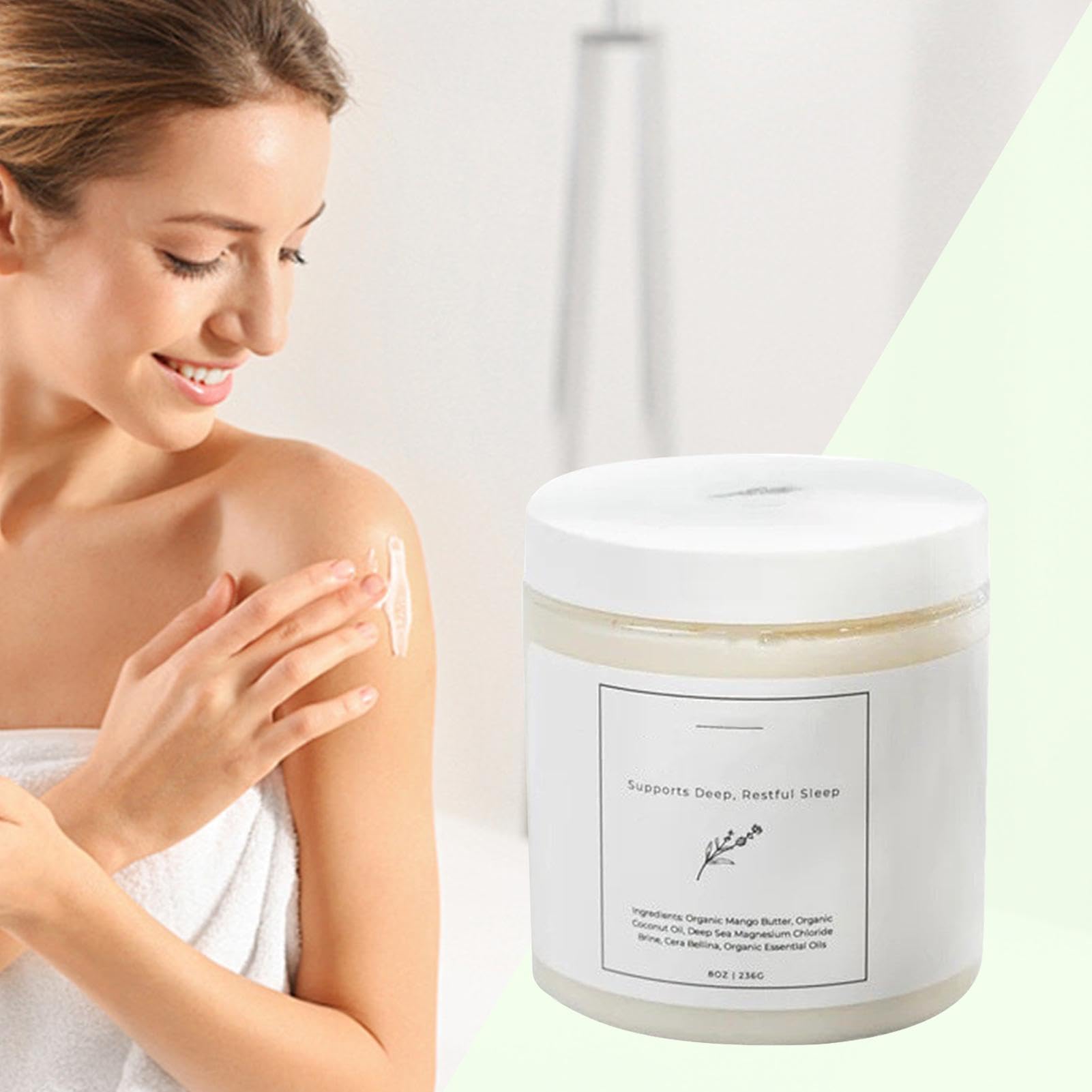 Crème au magnésium pour les soins de la peau, baume nourrissant pour le corps, crème naturelle pour peau sèche, beurre hydratant pour le corps, 114 g avec 3 ans de durée de vie