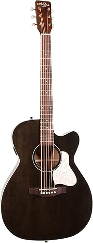 art & lutherie Guitarra acústica de 6 cuerdas, mano derecha, negro desteñido, completo (051762)