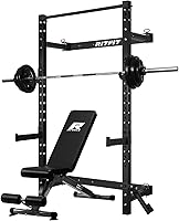 Vista 14 de RitFit 2.36'' x 2.36'' Folding Squat Rack for Home Gym, Wall Mounted Squat Rack with Attachments - Space Saving Squat Power Rack