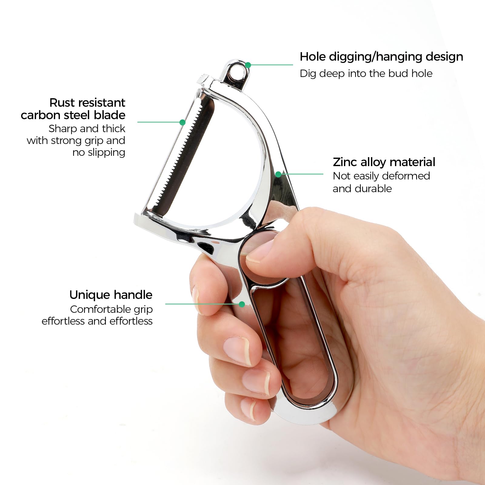 Mdlienosem Super Sharp Stainless Steel Peeler, Kitchen Vegetable Peeler, Carrot and Potato Peeler, Fruit Peeler, Carbon Steel Thickened Blade, Good Durability - Image 2