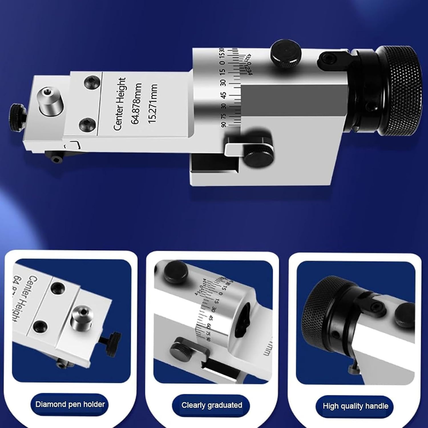 Raschiatore ottico di precisione per mole abrasive, lente dingrandimento 4x, sagomatura di raggi e angoli, adatto a mole da 8 pollici, precisione 0,008 mm
