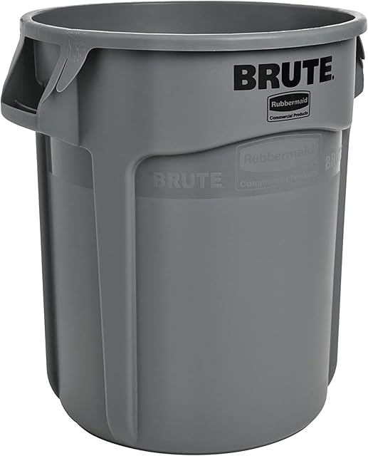Rubbermaid Commercial Products Vented Brute Round Container 38 Litre Grey FG261000GRAY