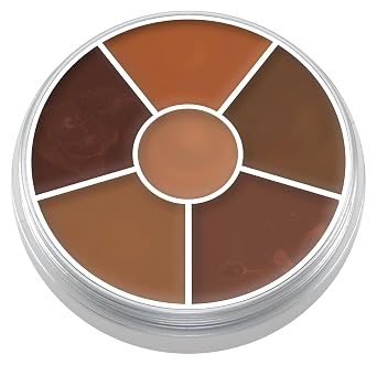 Kryolan Concealer Circle - Full Coverage 6-Color Cream Concealer Palette - Color Corrector For Dark Circles - Hides Redness, Blemishes & Spots - Professional Cream Makeup for All Skin Types