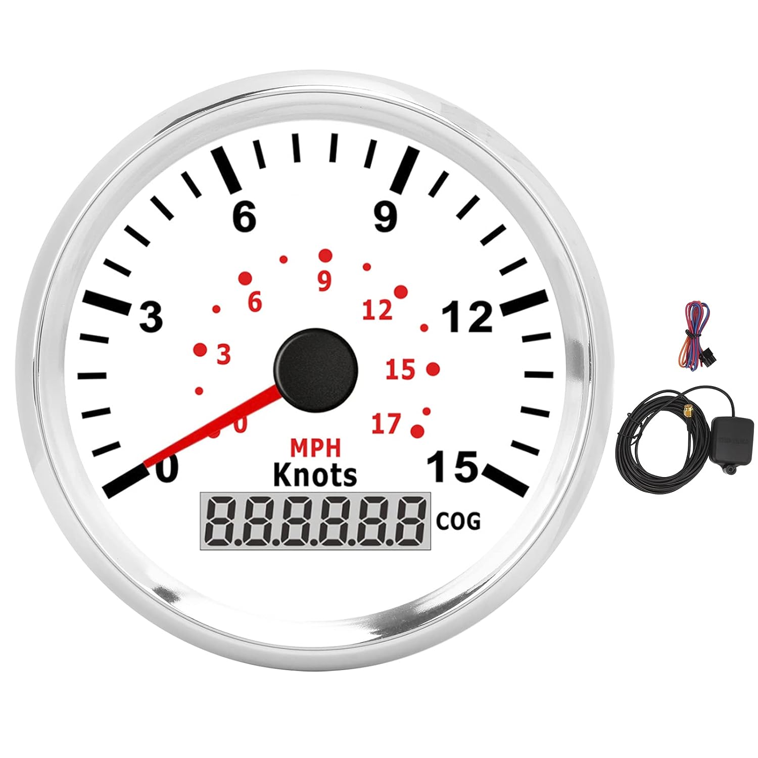 GPS Speedometer Digital High Precision Stepper Motor Drive 0 17MPH 15 Knots SOG COG for Boat Yacht Vessel Stainless Steel 316L 3 3/8in