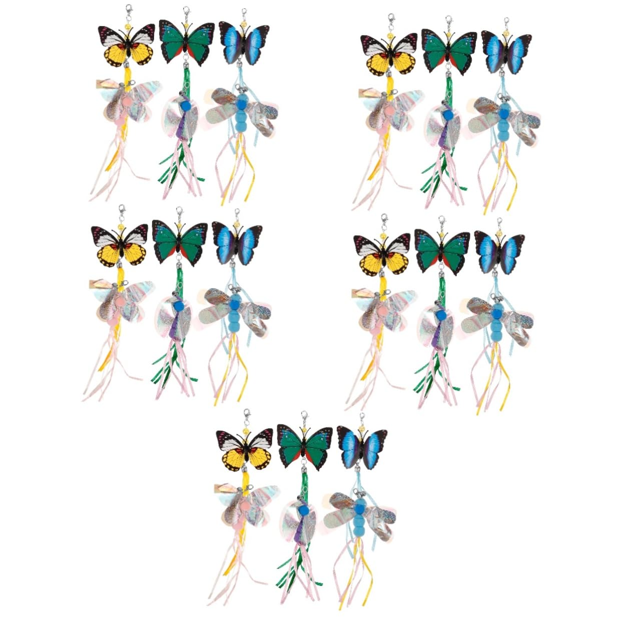 INOOMP 30pièces Accessoires De Remplacement pour De Chat Jouets Insectes Libellule Coccinelle Abeille Interactifs Et Ludiques pour Chats Et Chatons