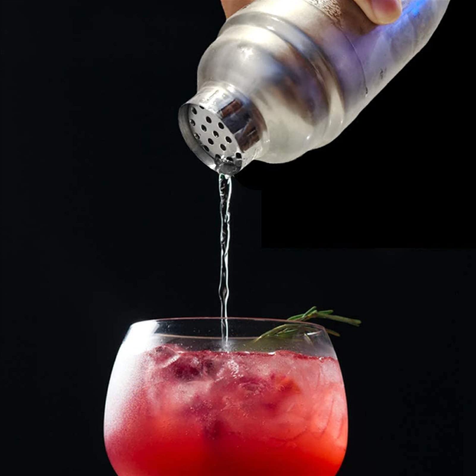 SePkus Coctelera Coctelera Juego de coctelera Kit de coctelería de Acero Inoxidable Mezclador con colador Incorporado Herramientas de Barra Profesionales camareros Principiantes (Plata)