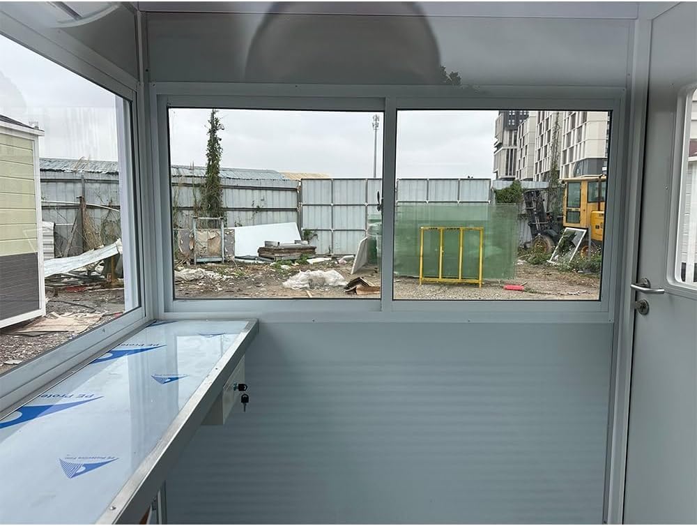 Guard Booth 6.5x6.5ft with AC and Heating Outdoor Office Portable Guardhouse Security Booth