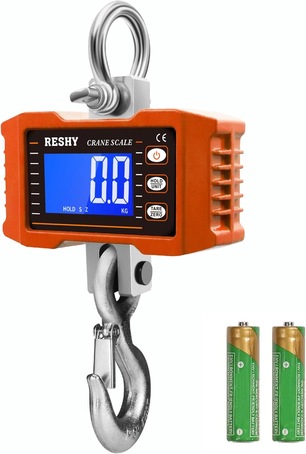 RESHY Digital Crane Scale 2200lb/1000Kg Digital Hanging Scale Industrial Heavy Duty Crane Scale for Farm,Deer,Livestock,Factory,Construction,Hunting CE Certified