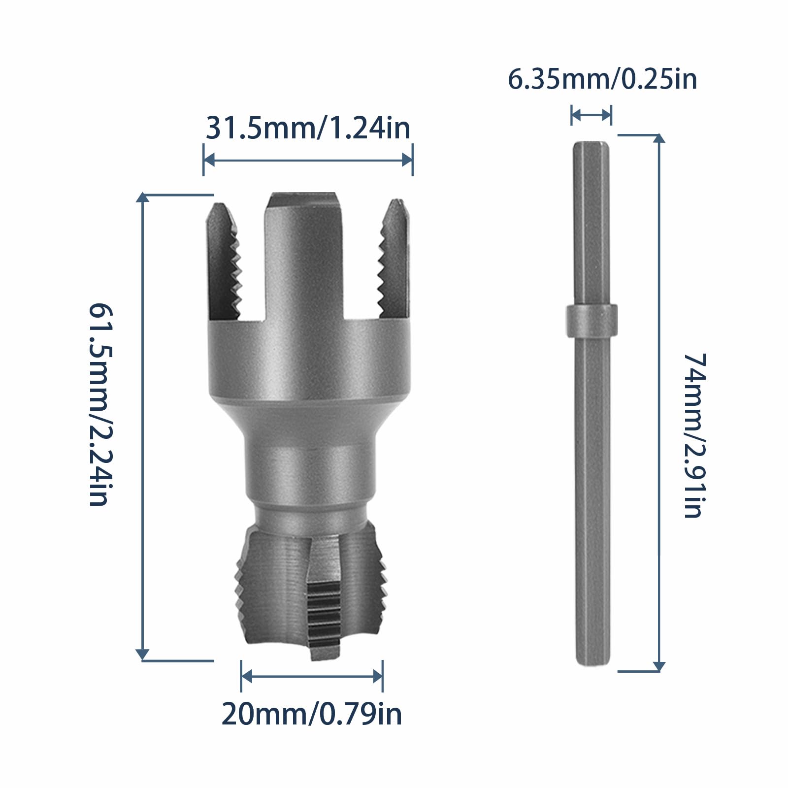 Tagliatubi in PVC, 2 in 1, filettatura interna esterna per trapani elettrici, per tubi PVC/PPR, filettatura precisa a tenuta stagna, sanitari professionali da 1/2" (DN15)