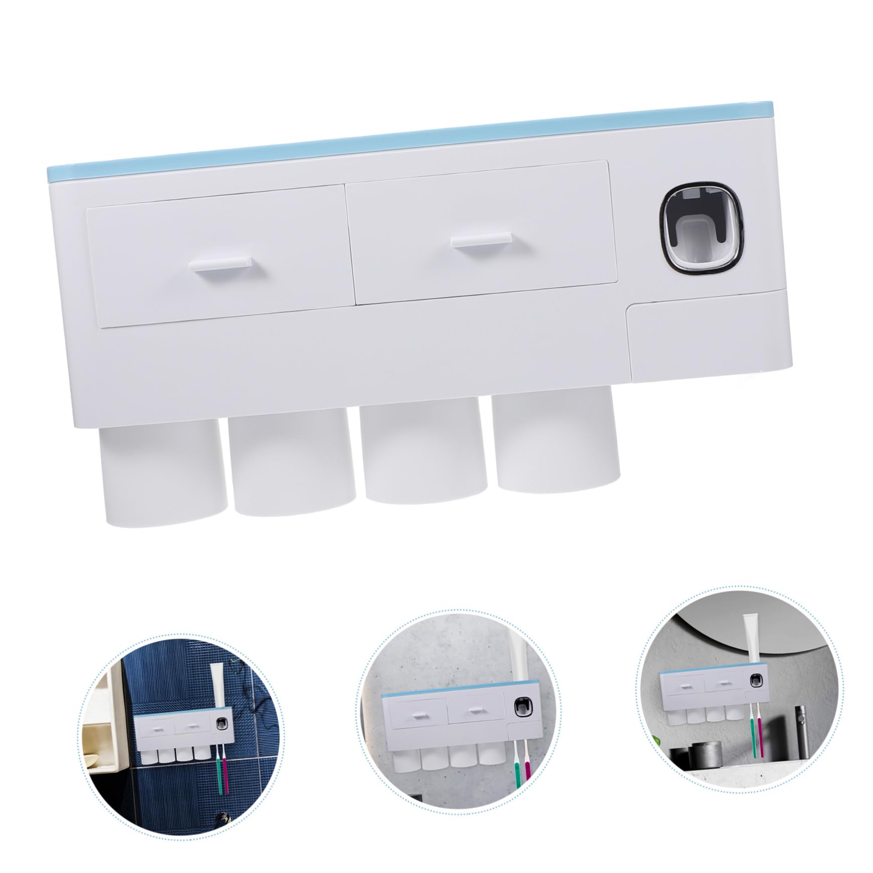 PRETYZOOM Soporte para Cepillo De Dientes Organizador De Baño Estante De Almacenamiento Fácil Adherencia