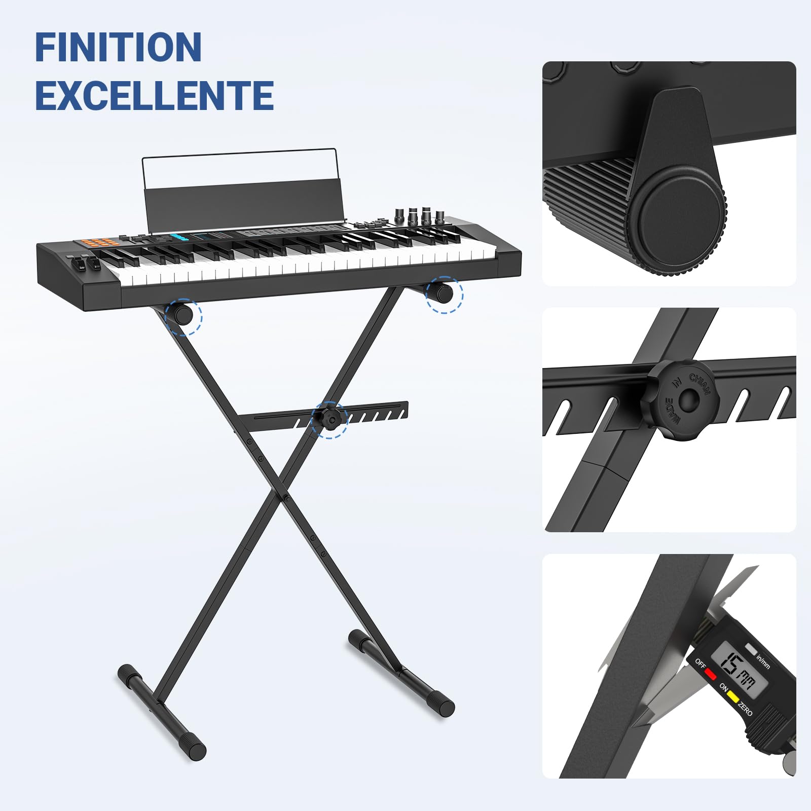 GLEAM Support pour clavier - Support pour piano numérique (Capacité : 45 kg)