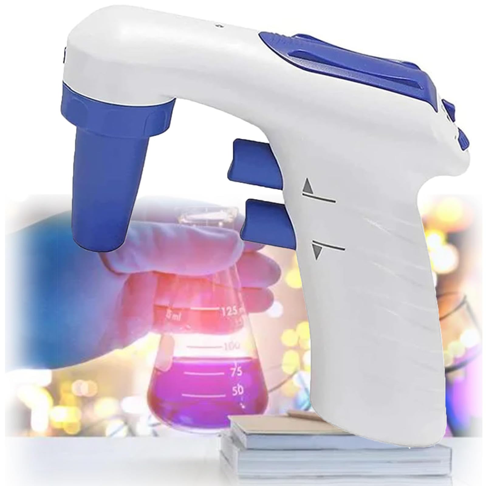 Regolatore Elettrico per Pipette, Pipettatore Automatico per Grandi Volumi da 0,1-200 Ml, Misurazione Accurata dei Liquidi a velocità Regolabile, Adatto Sia per Pipette in Vetro Che in Plastica