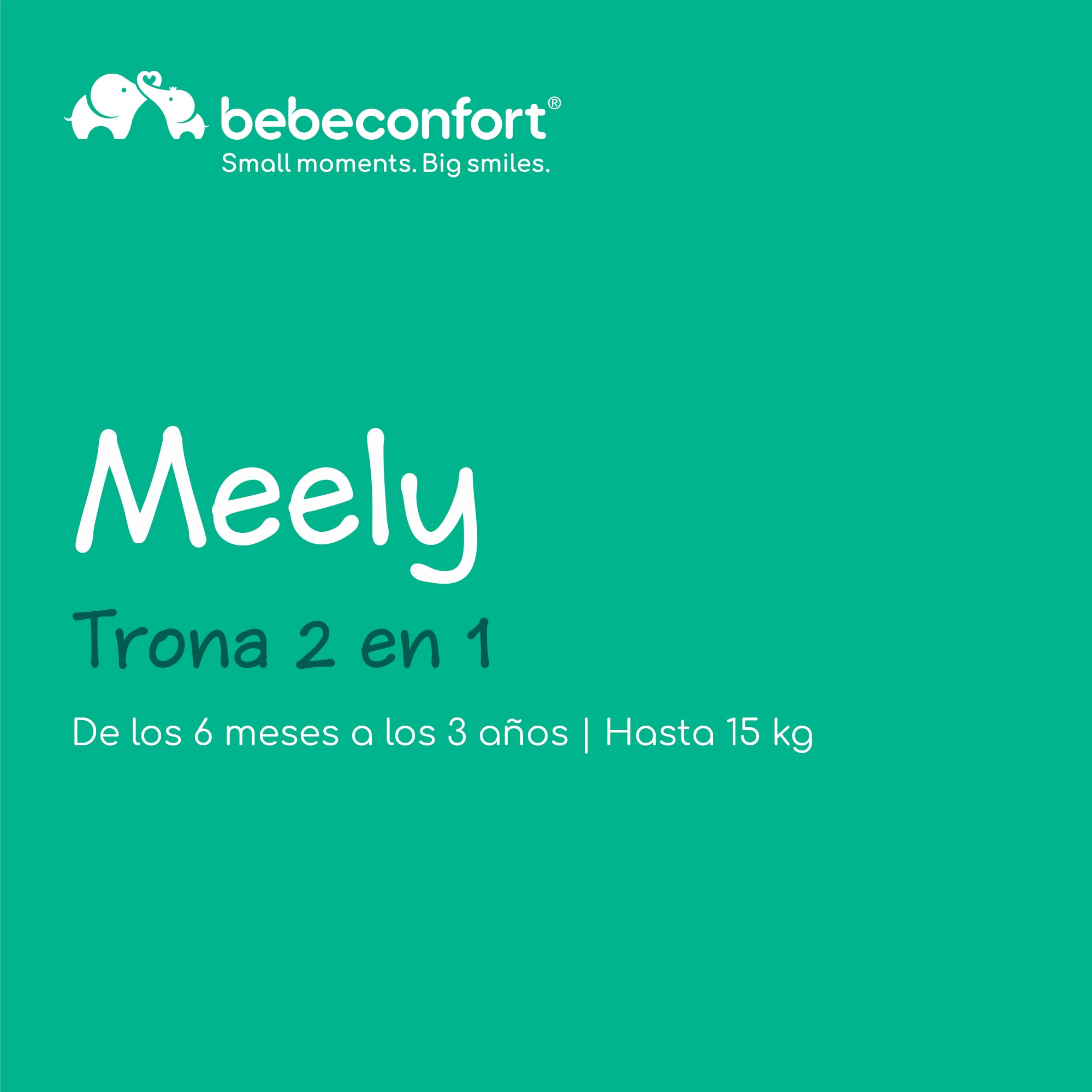 Bebeconfort Meely, Trona Bebé 2 en 1 Ajustable, Trona Portátil Bébé Convertible en Silla, 6 M-3 A (máx. 15 kg), Ligera (3,3 kg), Trona para Bebé, Fácil de limpiar, Arnés 5 Puntos, Dark Grey