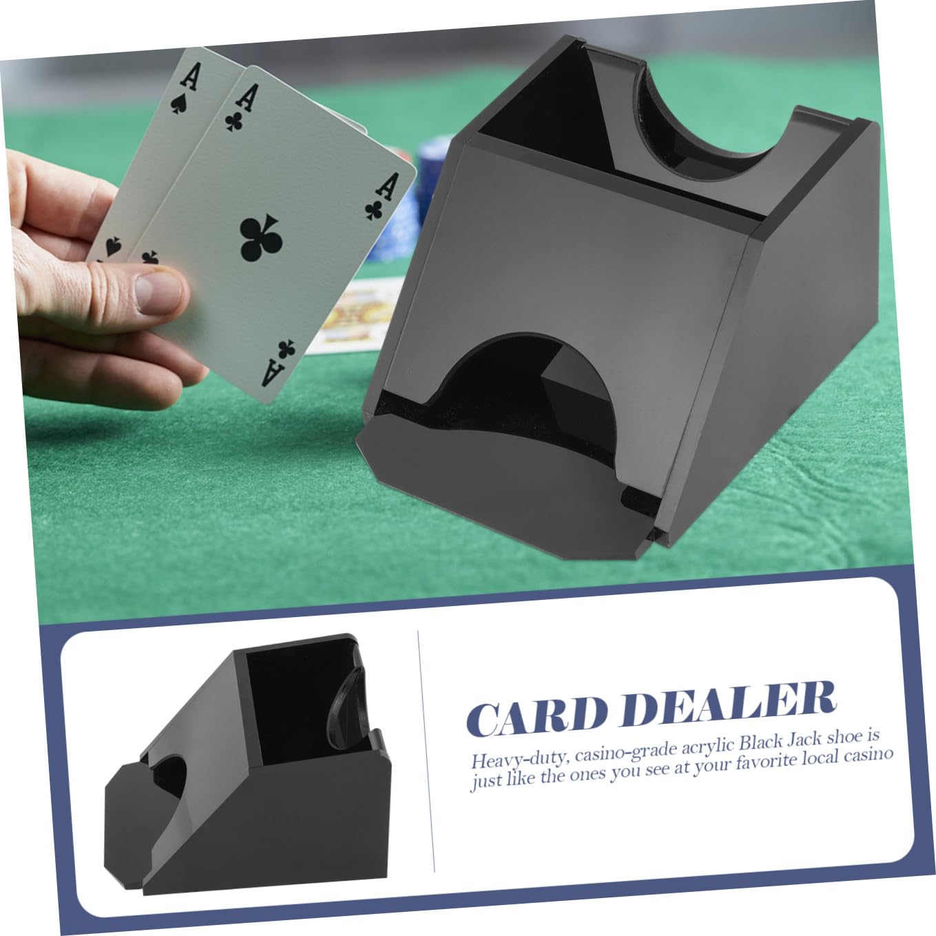 ibasenice Scarpa Distributore di Carte Portatile in Acrilico Nero e Durevole per Giochi da Tavolo e Partite di Scacchi