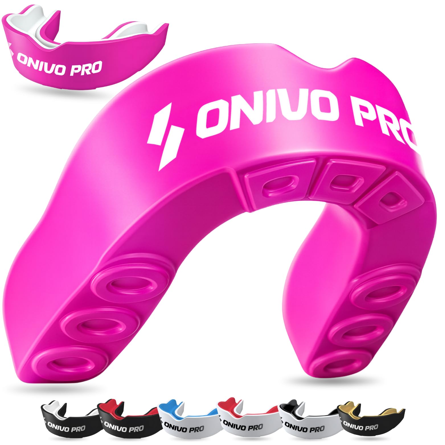 Dual Layer Sports Mouth Guard for Kids & Junior Below 11 Years, Premium Protection Gum Shield Kids with Case, Boil and Bite Mouthguard for Boxing, Rugby, MMA, Karate, Hockey & Contact Sports
