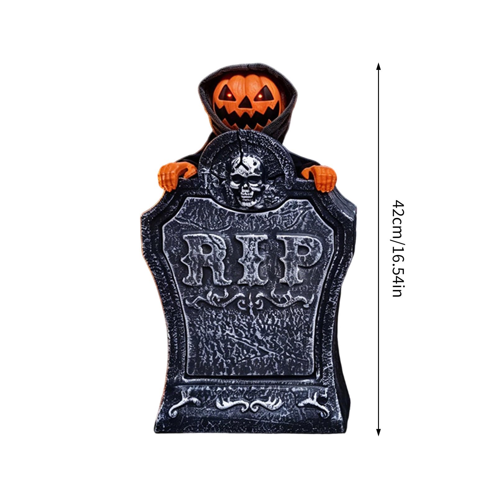 Lapide Animata alimentata a Batteria con Occhio Luminoso e Colonna Sonora inquietante per Ornamento Realistico Halloween, Pennarello parlante Luminoso