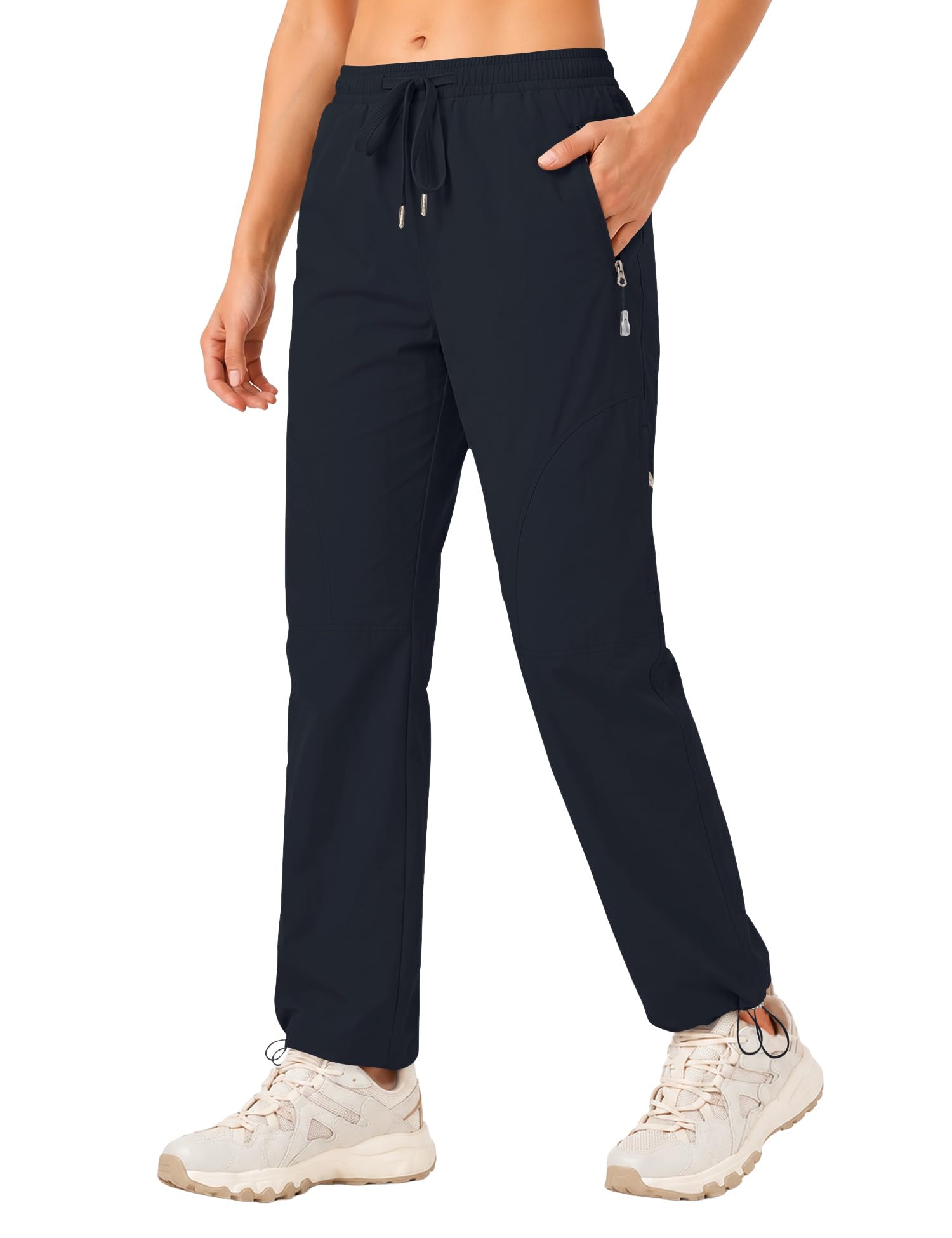 Rapbin Wanderhose Damen Outdoorhose Leicht Schnelltrocknend Atmungsaktiv Trekkinghose Funktionshose Sommer mit Reißverschlusstaschen