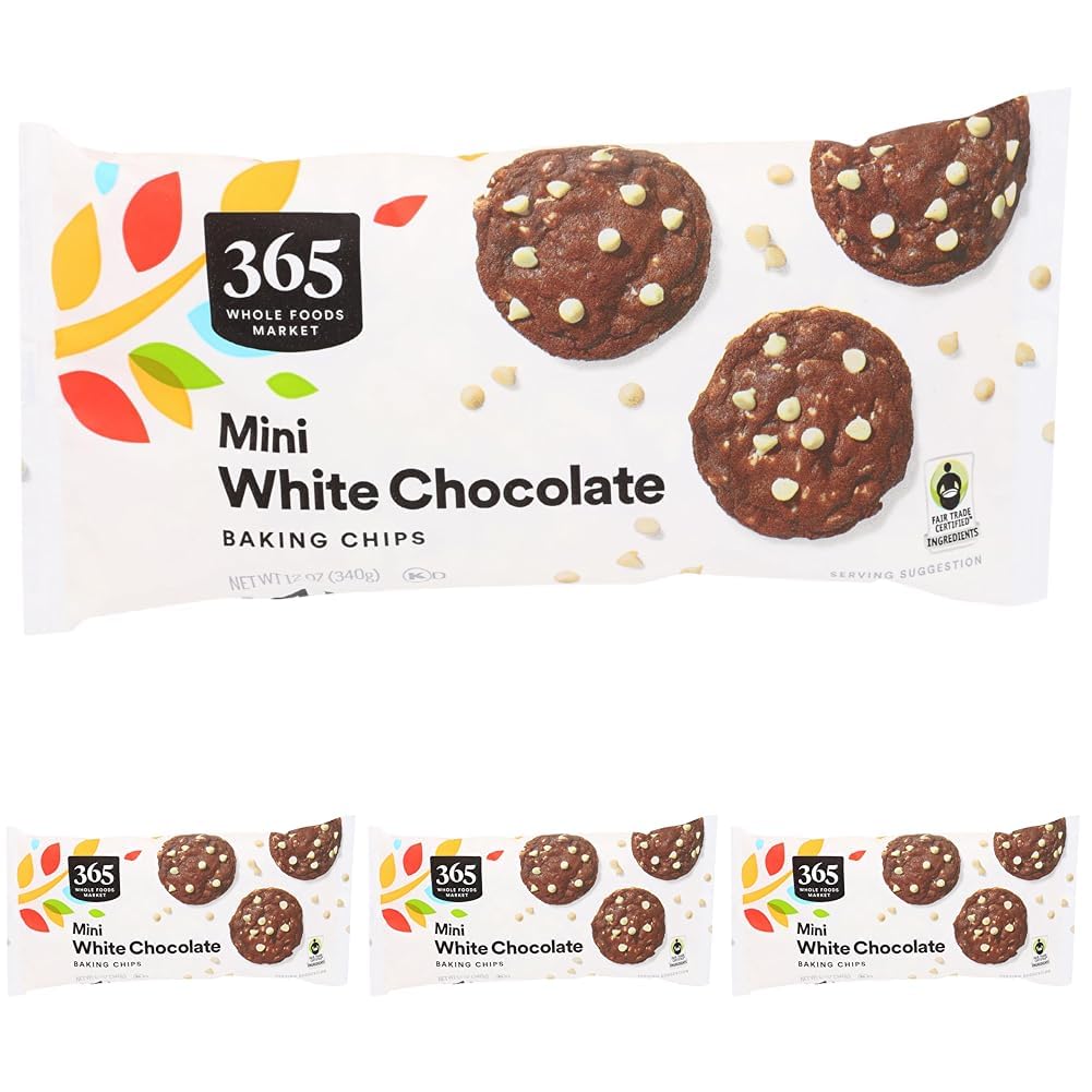 365 by Whole Foods MarketChocolate Chips Mini White Chocolate, 12 Ounce (Pack of 4)