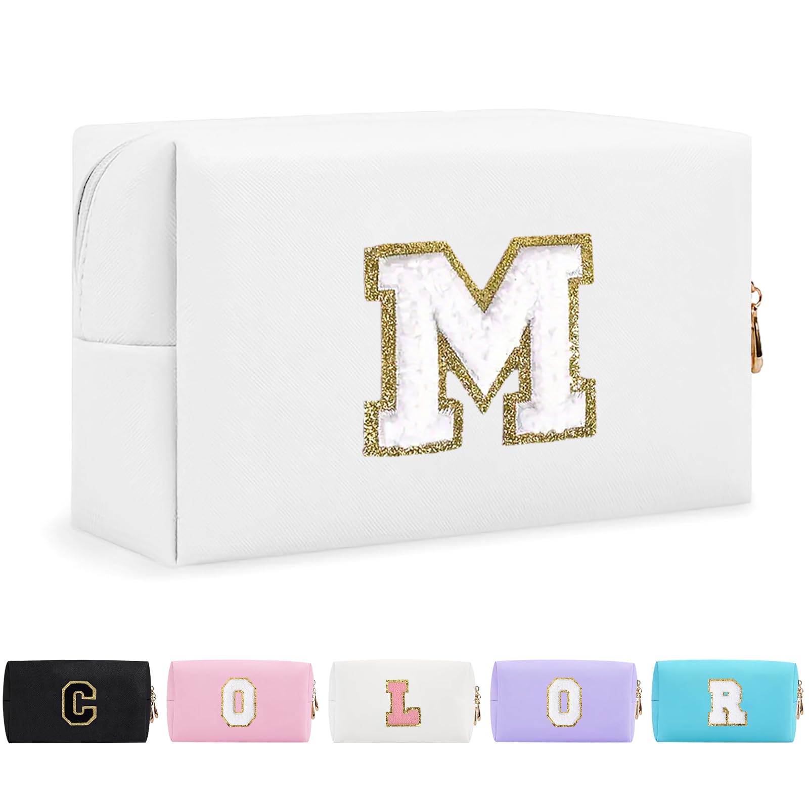 Bolsa de Maquillaje, Bolsa de Cosméticos Impermeable de Viaje, PU Cuero, Neceser de Baño, Bolsa De Aseo Y Almacenamiento para Mujer,Cosas Preppy para niñas Adolescentes (Letra A-Z) — view 283