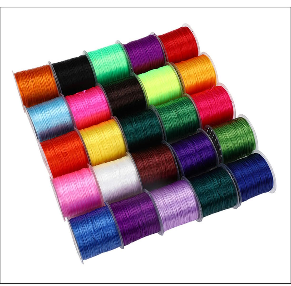 Cordón de abalorios de alta elasticidad de 50 a 500 yardas, elástico transparente para hacer pulseras, banda elástica para accesorios de costura, pulseras, abalorios-Champagne-500M