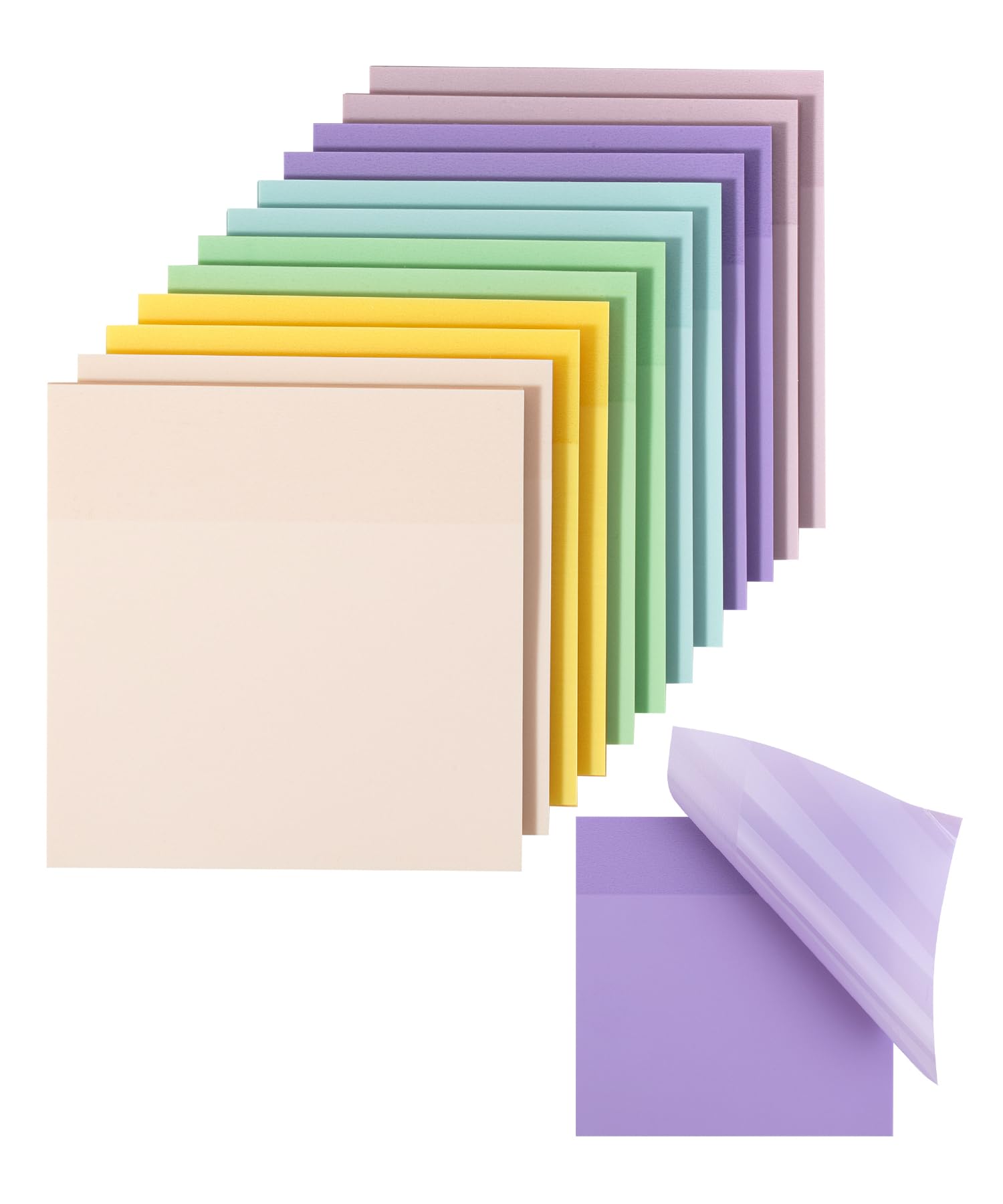 Mr. Pen- Transparent Sticky Notes, 3”x3”, Morandi Colors, 12 Pads, 600 Sheets, See Through Sticky Notes, Bulk Sticky Notes Transparent, Translucent Sticky Notes, Clear Transparent Sticky Notes Clear