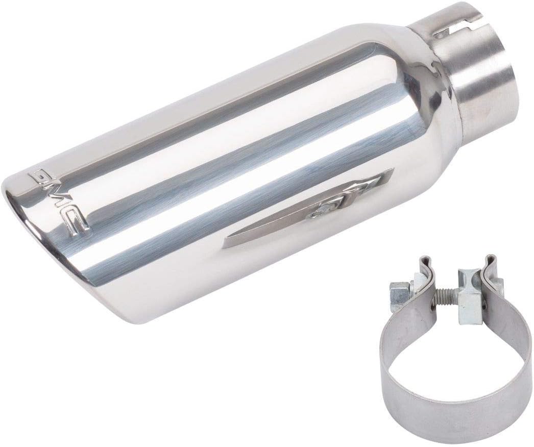GM # 22799815 Exhaust Tip - Highly Polished with GMC Logo - Dual Wall - Angle Cut