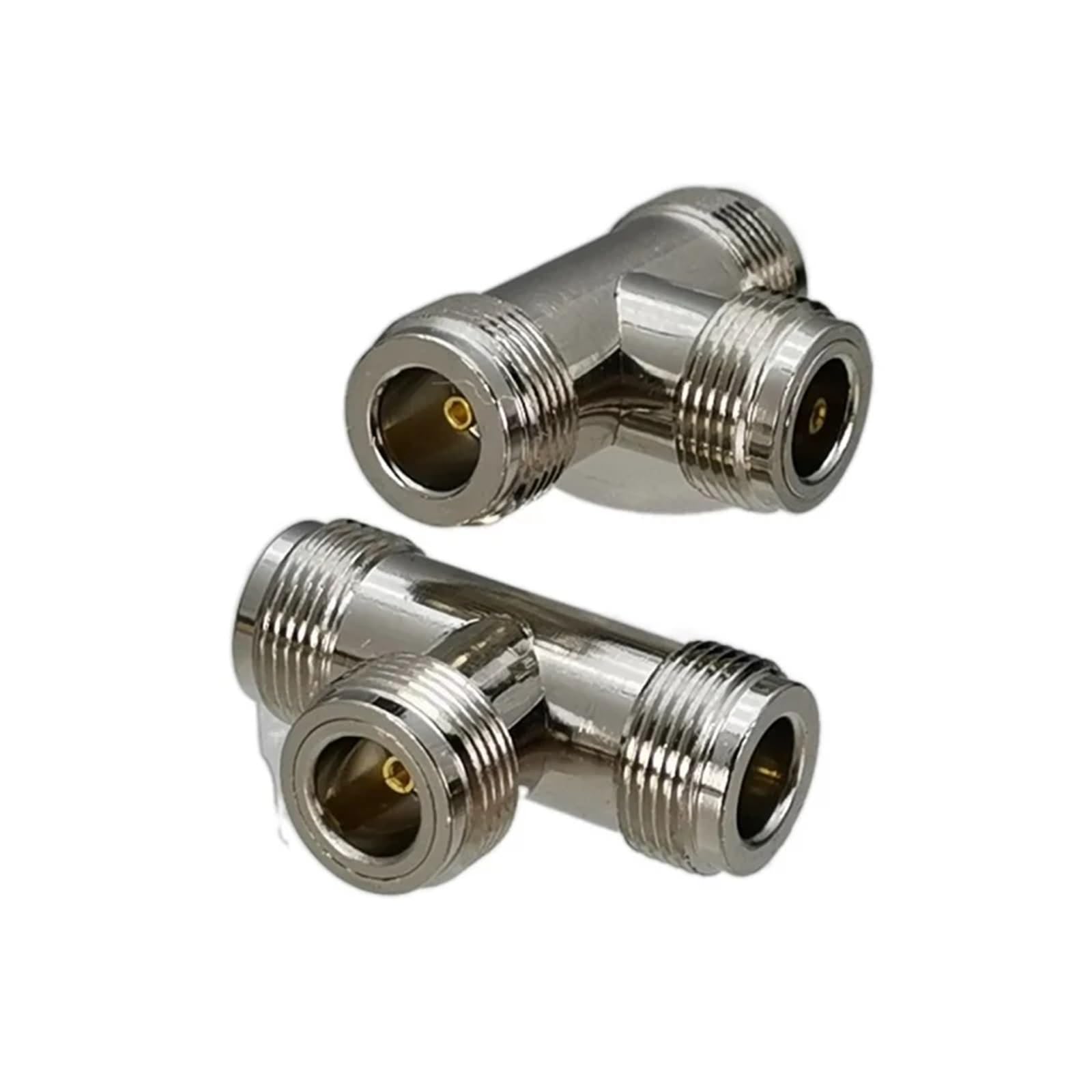 MXXDMOPD 1pcs Connector Adapter N to Male Plug & Female Jack T Splitter & Right Angle RF Coaxial Converter Wire Terminals(N F to 2x N F)