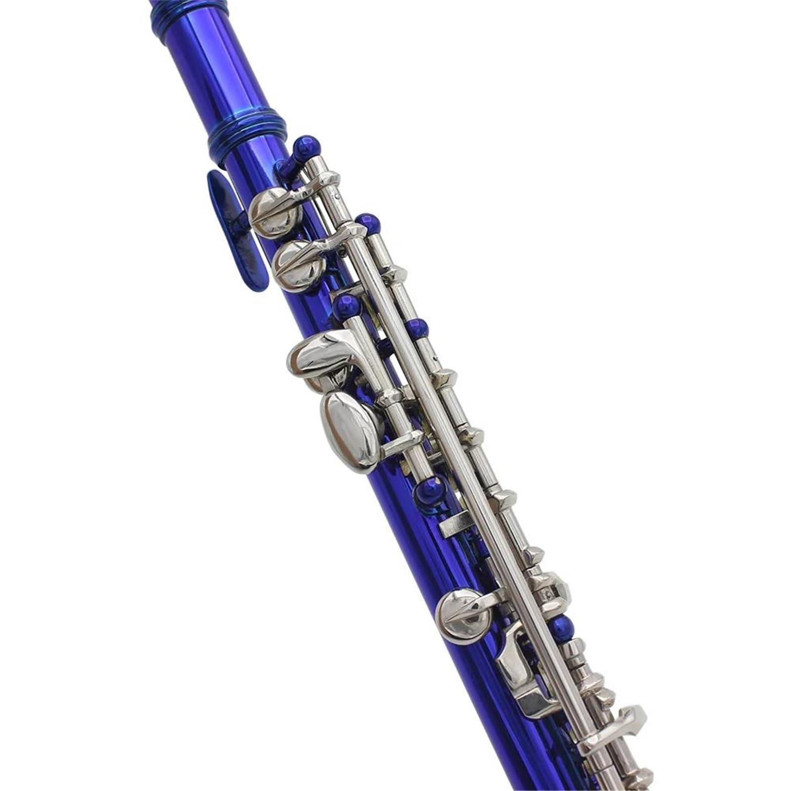 flauto traverso Chiave C Piccolo Flauto Di Mezza Misura Professionale In Cupronichel Blu Argento Chiave Piccolo Con Custodia Imbottita In Tessuto