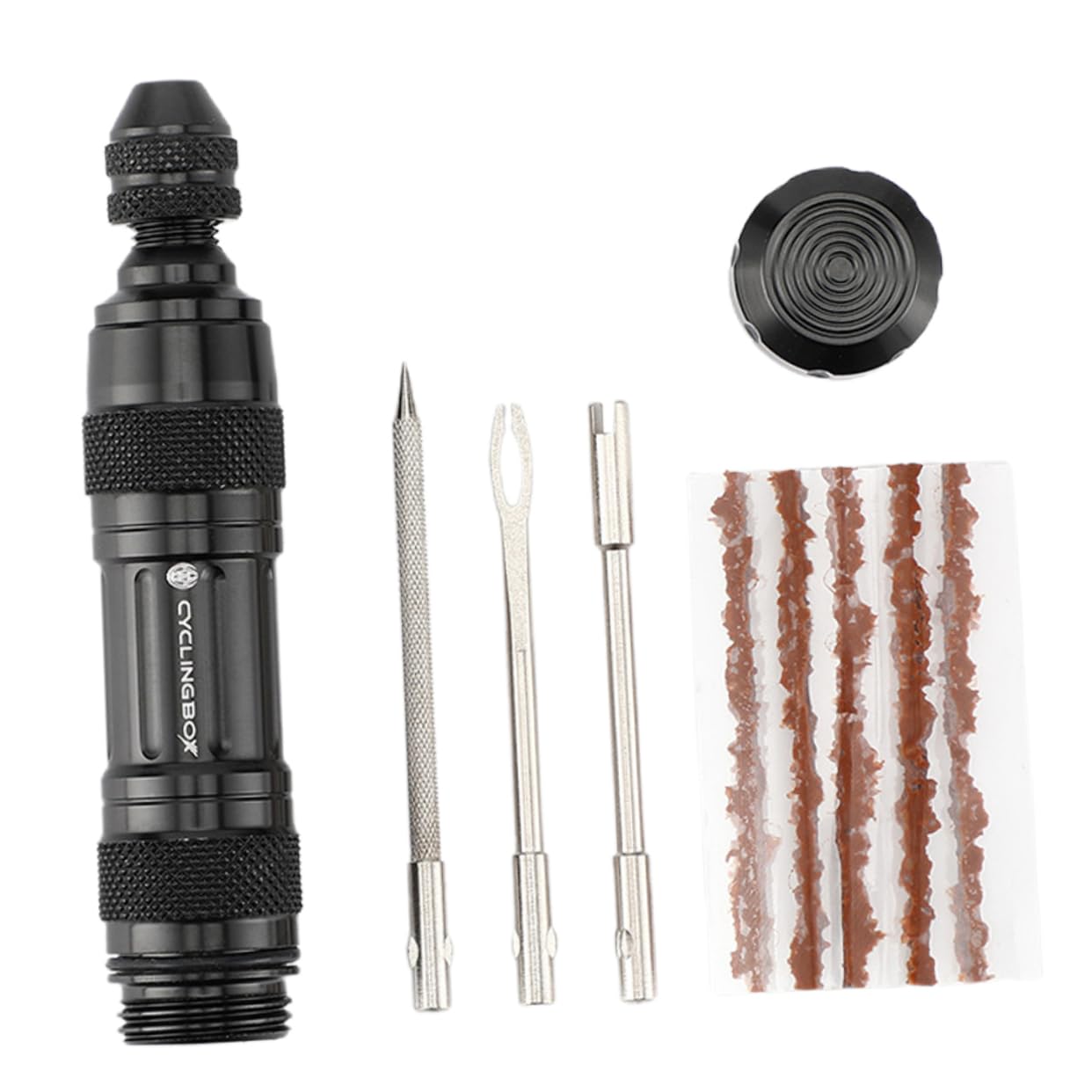 DECHOUS 1Set Tubeless Tire Repair Kit Durable Vacuum Puncture Repairing Tool for Bikes and Electric Vehicles Easy to Use and Store Includes Installation Needle and Plugs Essential Cycling