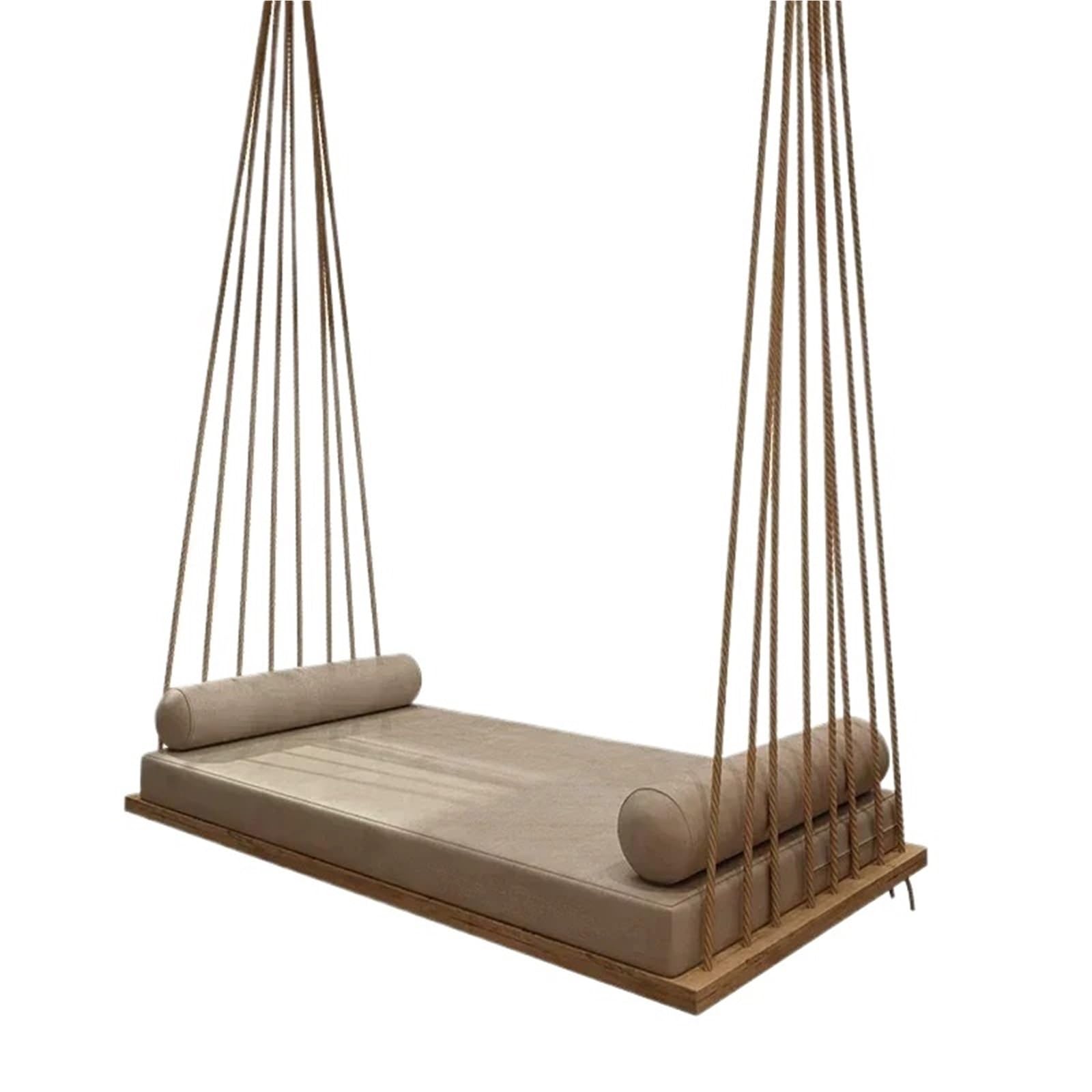 Wooden Swing Bench Home Balcony Open-air Hammock Garden Patio Bedroom Rest Rocking Chair Leisure Solid Wood Outdoor Swings Furniture(120x50cm)